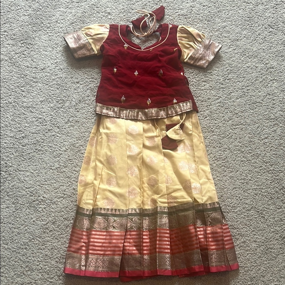 Elegant Red and Gold Traditional Indian Dress